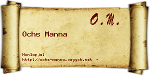 Ochs Manna névjegykártya